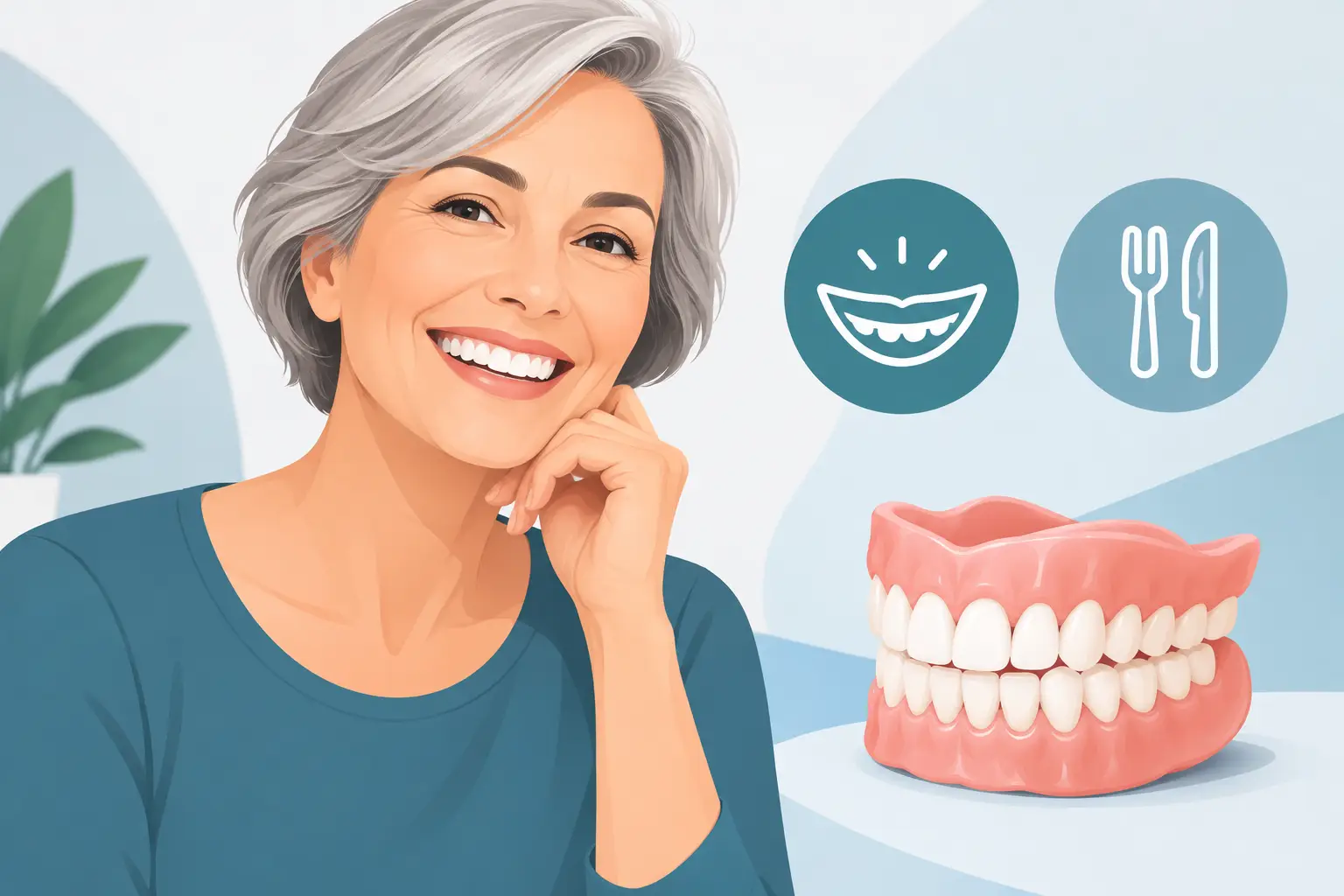 Prótese dentária para sorrir e mastigar bem